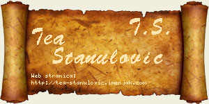 Tea Stanulović vizit kartica